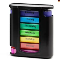 Foubiss Tablettenbox - BPA Frei - Medikamentenbox mit 7 Tage 4 Fächer -