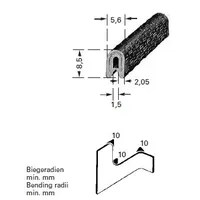 Flexibler PVC Kantenschutz Schwarz von HAPPICH für 1mm Klemmbereich