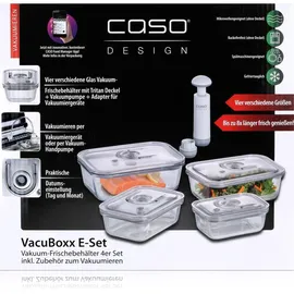 CASO Design Vakuumbehälter eckig transparent 1 l 4-teiliges Set