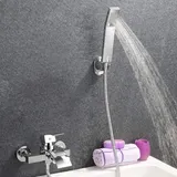 Badewannenarmatur Wasserfall Dusch Set Badewanne Wasserhahn Wannenarmatur mit Handbrasue Bad Armatur Zeitgenössisch Chrom