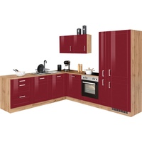 Held MÖBEL Winkelküche »Tinnum«, ohne E-Geräte, Stellbreite 240/270 cm rot