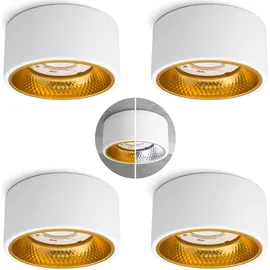 SSC-LUXon OLINO 4x LED Deckenspot rund Aluminium gold/silber