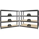 Proregal Mega Deal 3x Schwerlastregal Dino HxBxT 180 x 200 x 45 cm Fachlast 500 kg Schwarz