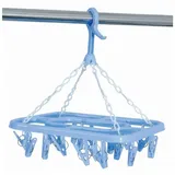 MSV - Rechteckiger Blauer Sockenständer aus Polypropylen, Maße 31x24,5 cm, ideal zum Trocknen von Socken und Wäsche, praktisch und kompakt, robust und langlebig
