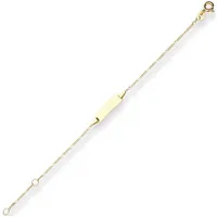 Schmuck Krone Goldarmband 1,1mm Id-Armband Figarokette diamantiert aus 585 Gelbgold 14cm, Gold 585 goldfarben