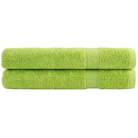 vidaXL SOLUND Handtuchset 2 Stk. Apfelgrün 100 x 200 cm