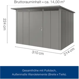 hörmann stauraumsysteme Juno 3,10 x 2,14 m Grau