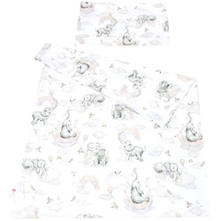 Babybettwäsche »BABYLUX Kinderbettwäsche 2 Tlg. 90 x 120 cm Bettwäsche Bettbezug Kind«, BabyLux, 127. Elefanten Beige beige