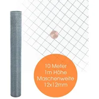 Estexo Volierendraht Gartenzaun 1000 x 100 cm Verzinkt