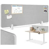 Tectake Schreibtisch Trennwand 160 x 40 x 2,2 cm