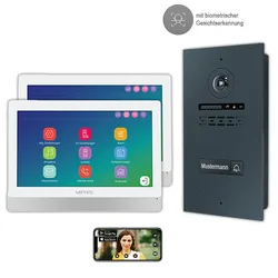 1 Familienhaus mit Gesichtserkennung, 9 zoll Monitor, 2 Draht BUS WLAN Video-Türsprechanlage, 2 Megapixel HD Kamera, 170 Grad Weitwinkel- Außenstation