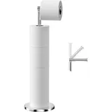 Famanu Toilettenpapierhalter - Stehend, ohne Bohren, 56 cm hoch, Silber