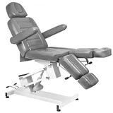 Activeshop Azzurro 706 Pedi Kosmetikliege Massageliege Massagetisch Massagestuhl Grau bis 200 kg belastbar Premium-PU-Leder mit 1 motoren 186 x 58 x (62,5-84,5) cm (L x W x H) (Grau)