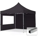 TOOLPORT Faltpavillon 3 x 3 m inkl. 2 Seitenteile 100% wasserdicht schwarz