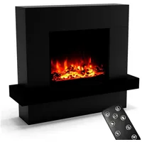 GLOW FIRE Elektrokamin PANDORA LED Kamin mit Heizung, Standkamin, Elektrischer Kamin mit 3-fach Farbwechsler und Knisterfunktion schwarz