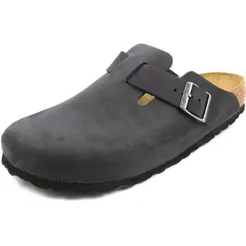 Birkenstock Boston Nubukleder geölt schmal schwarz 45