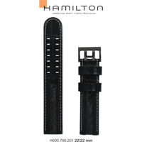 Hamilton Leder Khaki Aviation Band-set Leder-schwarz-22/22-xl H690.766.201 - schwarz