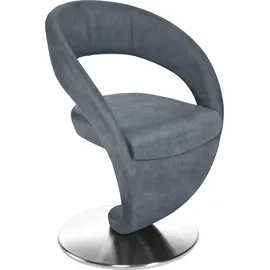 K+W Komfort & Wohnen Drehstuhl Wave Mikrofaser blau