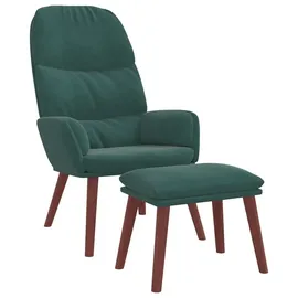 vidaXL Relaxsessel mit Hocker 69 x 95,5 x 69 cm Dunkelgrün Samt