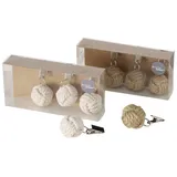 Boltze Tischdeckenbeschwerer Zuber Jute weiß/natur Ø.4,5 cm 4-tlg. Set