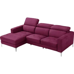 Ecksofa EGOITALIANO "Matt, erstklassiger Sitzkomfort, aufwendige Detailverarbeitung, L-Form", pink (fuchsia), B:247cm H:100cm, Sofas, mit verstellbaren Kopfteilen zum Relaxen
