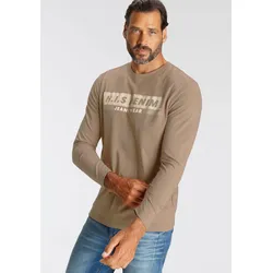 H.I.S Longsleeve, Langarm, bedruckt, Rundhalsausschnitt, für die Freizeit, Gr. M (48/50), sand, , 63235300-M