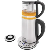 Teemaschine, 1500W Edelstahl Wasserkocher mit Glas Teekanne, Überhitzungsschutz, Teemaschine Teekanne für Büro, Hotel, Wohnungen