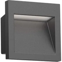 ledscom.de LED Wandeinbauleuchte NOLA, Downlight für außen, IP54, anthrazit matt, 90 x 90mm, kaltweiß