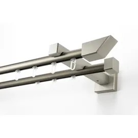 GARESA Gardinenschiene GARESA "Cubus, Quadros Innenlauf", grau (chromfarben), L:200cm, Gardinenstangen, Gardinenschiene, Innenlauf-Vorhanggarnitur, verlängerbar, Holz-Aluminium