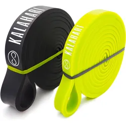 Widerstandsband von 10 bis 30 kg. Fitnessband für Krafttraining. Calisthenics SCHWARZ|GELB No Size