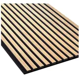 SELITSTYLE 3D Wandpaneel Akustikpanel 240 x 56,5 cm 3054675 SELITSTYLE Lamellenwand Eiche hell, 0 qm, (3D Akustikpanel, 1-tlg., Wandverkleidung Lamellenpanel Echtholz-Alternative) schalldämmend, einfache Montage, aus PET mit hohem Recyclinganteil beige