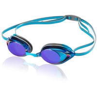 Speedo Vanquisher 2.0 Mirrored Swim Goggles, Horizon Blue, One Size