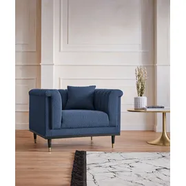 Home Affaire Cocktailsessel HOME AFFAIRE "Chamby New Sessel", blau, B:100cm H:71,5cm T:85cm, Bouclé (100% Polyester), Sessel, Cocktailsessel, im Bouclé-Strukturbezug mit Steppung im Lehnenbereich