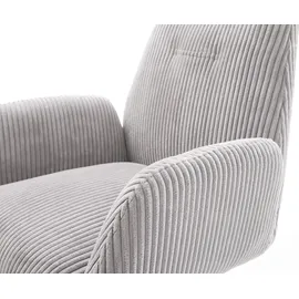 DeLife Esszimmerstuhl Zoa-Flex Cord Silbergrau Kufengestell Schwarz Taschenfederkern