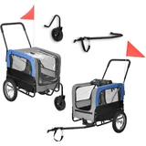 pro.tec Fahrradhundeanhänger 2 in 1 blau/grau/schwarz