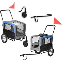 pro.tec Fahrradhundeanhänger 2 in 1 blau/grau/schwarz