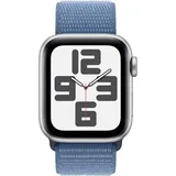 Apple Watch SE 2023 GPS + Cellular 44 mm Aluminiumgehäuse silber, Sport Loop winterblau