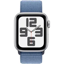 Apple Watch SE 2023 GPS + Cellular 44 mm Aluminiumgehäuse silber, Sport Loop winterblau