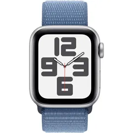 Apple Watch SE 2023 GPS + Cellular 44 mm Aluminiumgehäuse silber, Sport Loop winterblau