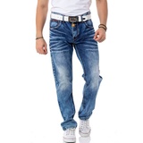 Cipo & Baxx Regular-fit-Jeans Gr. 29 Länge 32, mid blue used, , 87604945-29 Länge 32