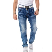 Cipo & Baxx Regular-fit-Jeans, Gr. 29 - Länge 32, mid blue used, , 87604945-29 Länge 32