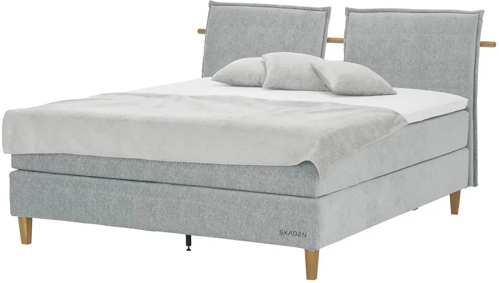 SKAGEN STUDIO Boxspringbett  Voodie , grau , Maße (cm): B: 222 H: 107