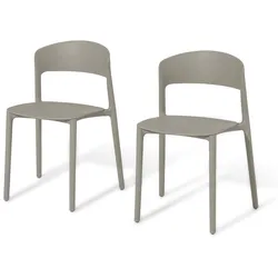Tchibo - 2 Kunststoff-Stühle - 53,5x50,5x77cm - taupe - Polypropylen