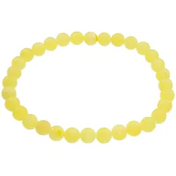 Armband OSTSEE-SCHMUCK "Ostsee-Schmuck Armband Kugel 6 mm Armband Kugel 6 mm", gelb, Armbänder, Damen, 19cm, Bernstein