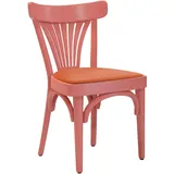 2er-Set Cabris | Bugholzstuhl | Holz / Samt | Rosa / Orange | Bugholz