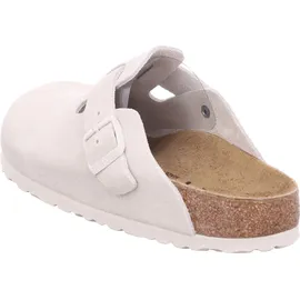 Birkenstock Boston Suede Holzschuhe Antique White 40