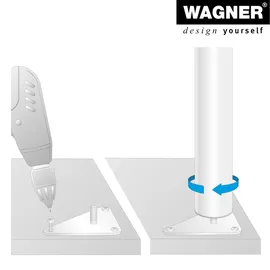 Wagner Möbelbein/Systemrohr TENO - Ø 50 x 191 mm, individuell kombinierbar, Stahl verchromt, Tragkraft 50 kg - 12901501