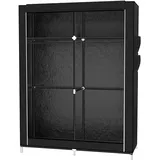 HUOLE Kleiderschrank Faltschrank Wäscheschrank Schrank Kleidung Speicherorganisator Canvas -108 * 45 * 170cm-schwarz