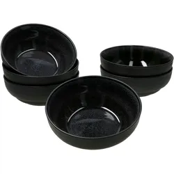 6er Set Schale Zakynthos Reactive Glaze Schwarz, Ø 17 cm - 24327312