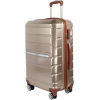 Blade Kofferset 3 Teilig Hartschalenkoffer Trolley Rollkoffer Handgepäck 4 Zwillingsrollens mit Schloss - Leichter Reisekoffer aus Polypropylen - Koffer in (Gold-M)